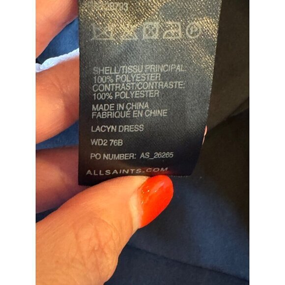 AllSaints Dress Women 4 Brown Black Silky Lacyn Colorblock Panel‎ Mini Shift - Picture 11 of 12